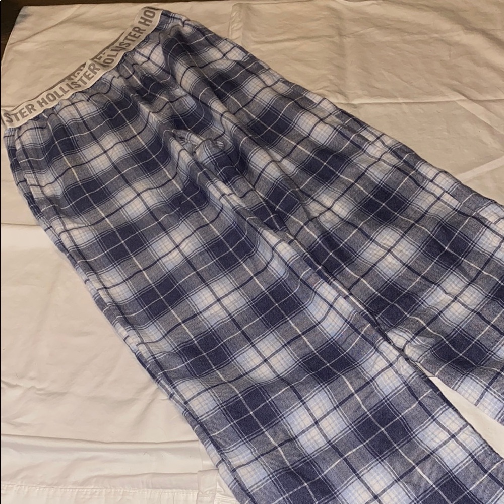 Hollister Navy and White Plaid Lounge Pants